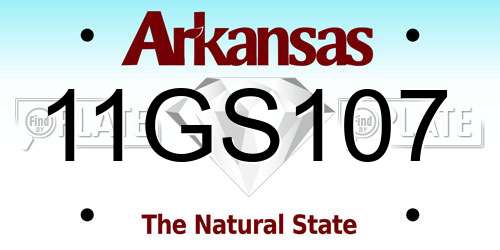 11GS107 Arkansas License Plate