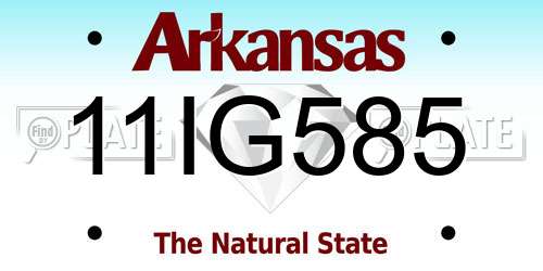 11IG585 Arkansas License Plate