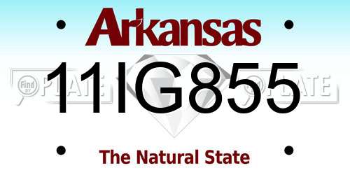 11IG855 Arkansas License Plate