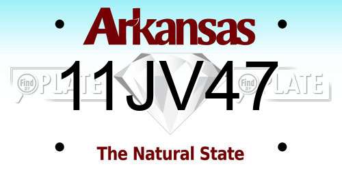11JV47 Arkansas License Plate