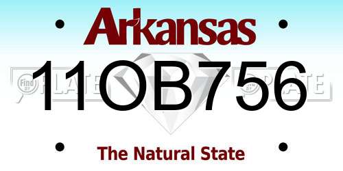 11OB756 Arkansas License Plate