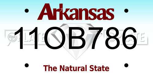 11OB786 Arkansas License Plate