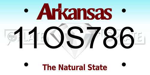 11OS786 Arkansas License Plate