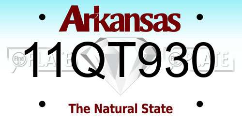 11QT930 Arkansas License Plate