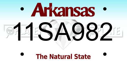 11SA982 Arkansas License Plate