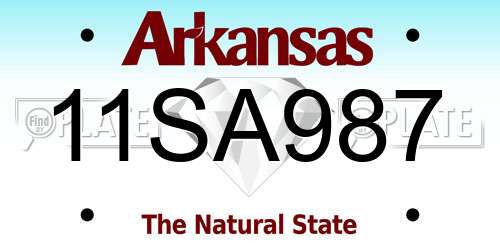 11SA987 Arkansas License Plate