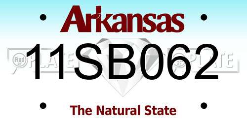 11SB062 Arkansas License Plate