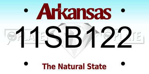 11SB122 Arkansas License Plate