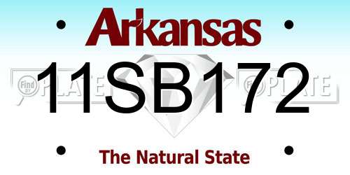 11SB172 Arkansas License Plate