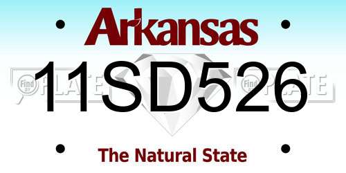 11SD526 Arkansas License Plate
