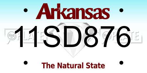 11SD876 Arkansas License Plate