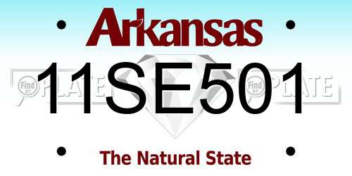 11SE501 Arkansas License Plate