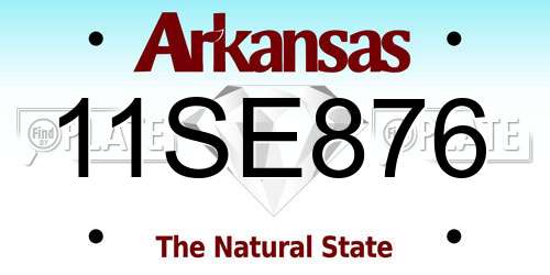 11SE876 Arkansas License Plate