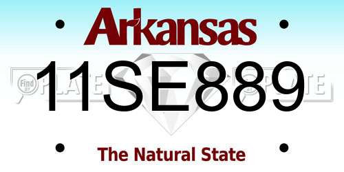 11SE889 Arkansas License Plate