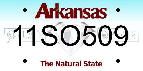 11SO509 Arkansas License Plate