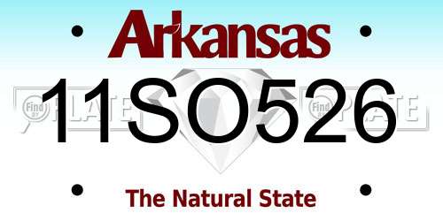 11SO526 Arkansas License Plate