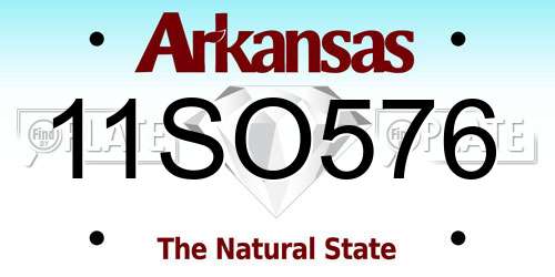 11SO576 Arkansas License Plate