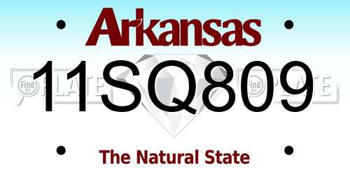 11SQ809 Arkansas License Plate