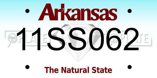 11SS062 Arkansas License Plate