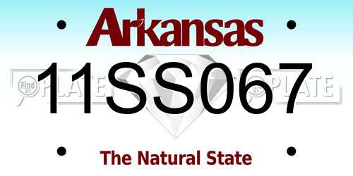 11SS067 Arkansas License Plate