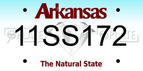11SS172 Arkansas License Plate