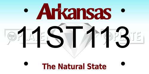 11ST113 Arkansas License Plate