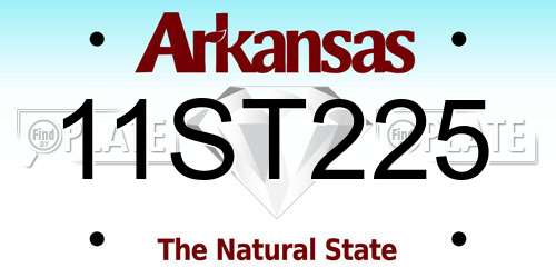 11ST225 Arkansas License Plate