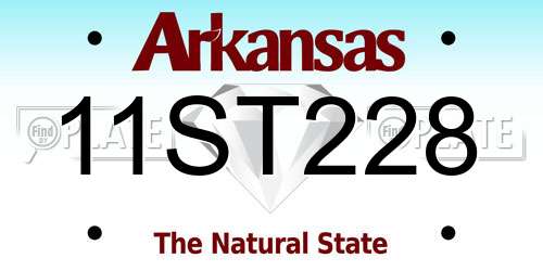 11ST228 Arkansas License Plate