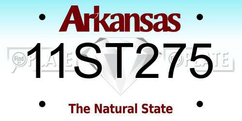 11ST275 Arkansas License Plate