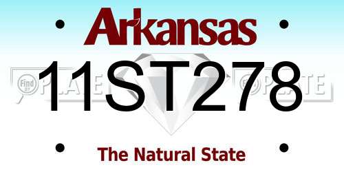 11ST278 Arkansas License Plate