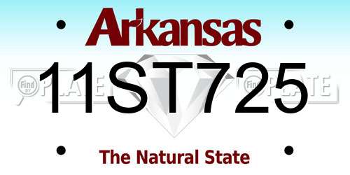 11ST725 Arkansas License Plate