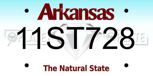 11ST728 Arkansas License Plate