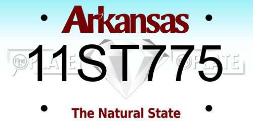 11ST775 Arkansas License Plate