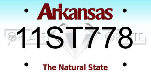 11ST778 Arkansas License Plate
