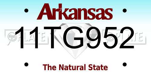 11TG952 Arkansas License Plate