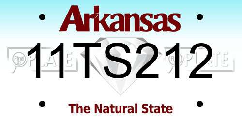 11TS212 Arkansas License Plate