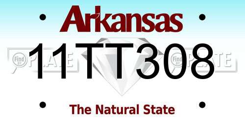 11TT308 Arkansas License Plate