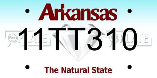 11TT310 Arkansas License Plate
