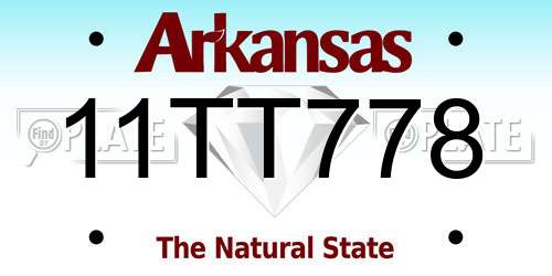 11TT778 Arkansas License Plate