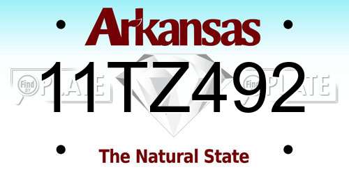 11TZ492 Arkansas License Plate