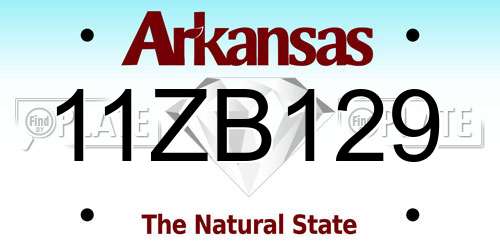 11ZB129 Arkansas License Plate