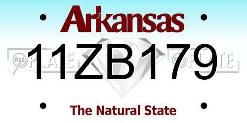 11ZB179 Arkansas License Plate