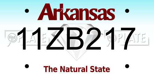 11ZB217 Arkansas License Plate