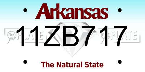 11ZB717 Arkansas License Plate