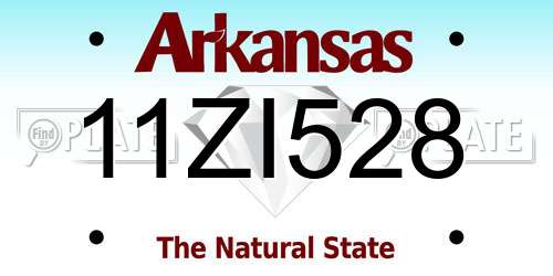 11ZI528 Arkansas License Plate