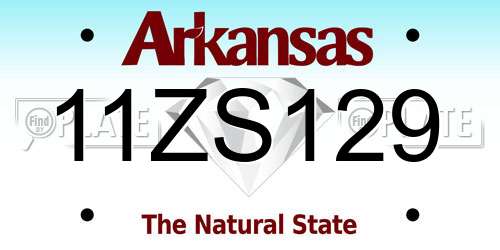 11ZS129 Arkansas License Plate