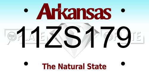 11ZS179 Arkansas License Plate