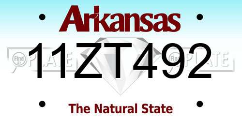 11ZT492 Arkansas License Plate
