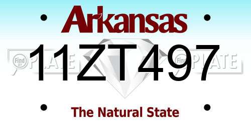 11ZT497 Arkansas License Plate