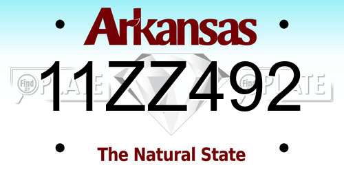 11ZZ492 Arkansas License Plate